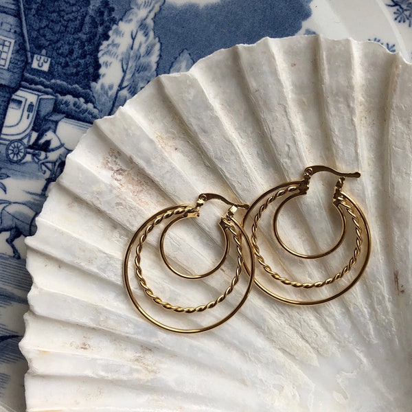Hypoallergenic Small Acrylic Hoops main image 1