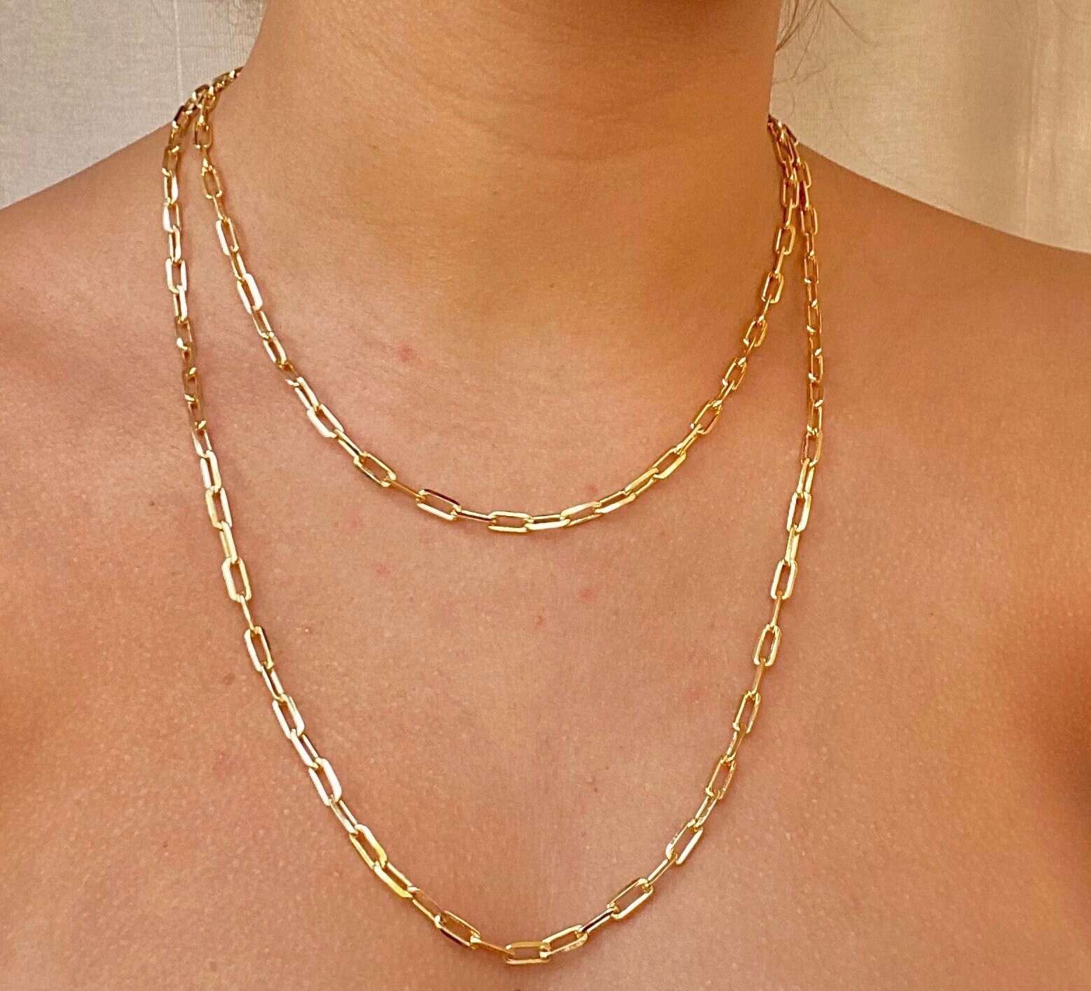 Curb and Paperclip Chain Necklace | Vermeil | Yellow | Size 18 | Laure by Aurate