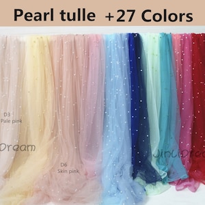 Many color pearl tulle fabric ,Tulle fabric ,soft tulle wedding tulle image 1