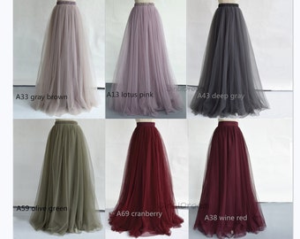 Adult floor length tulle skirt,women wedding skirt,party skirt,The bridesmaid skirt