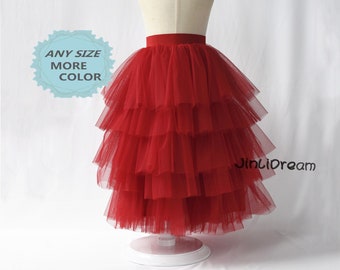 Tiered tulle skirt,wedding skirt,  party tulle skirt,  birthday gift,5 layer tulle the cake skirt