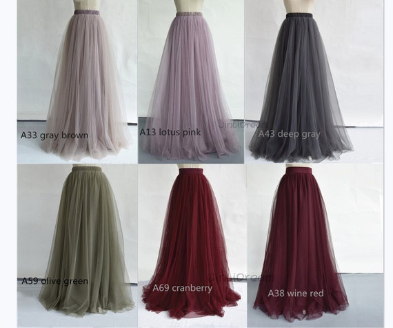 Adult floor length tulle skirt,women wedding skirt,party skirt,The bridesmaid skirt