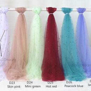 Many color pearl tulle fabric ,Tulle fabric ,soft tulle wedding tulle image 5