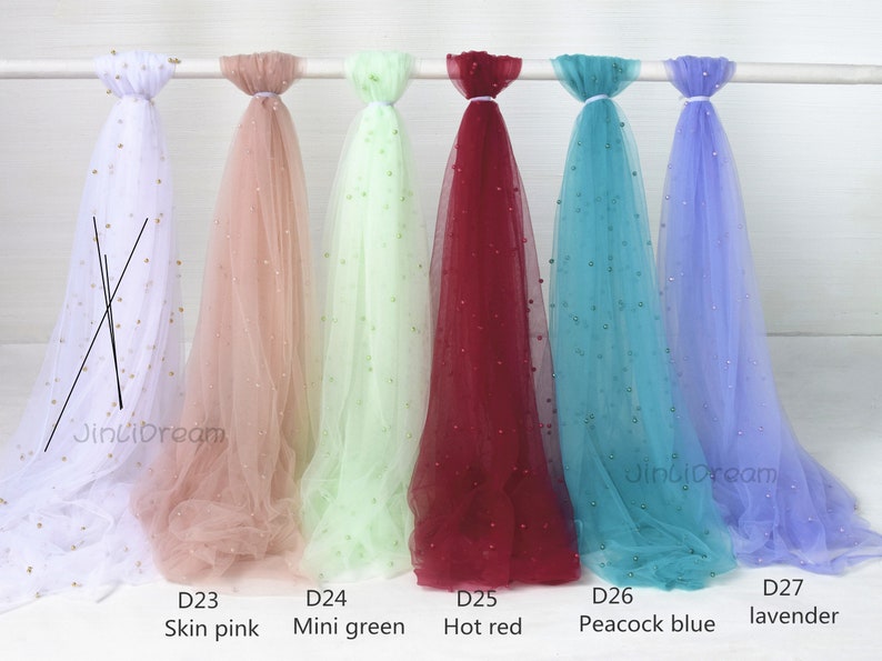 Many color pearl tulle fabric ,Tulle fabric ,soft tulle wedding tulle image 5