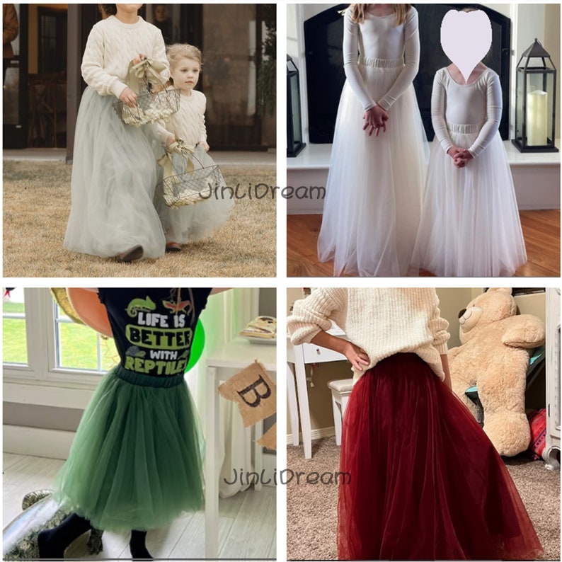 Flower girls tulle skirt,girls wedding tutu,Birthday gift,first birthday gift image 10