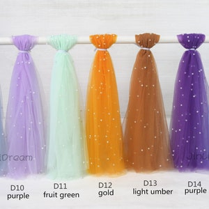 Many color pearl tulle fabric ,Tulle fabric ,soft tulle wedding tulle image 3