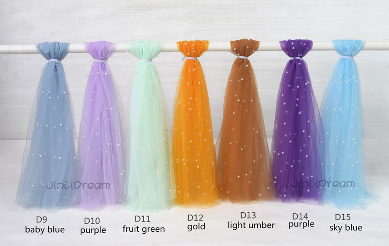 Many color pearl tulle fabric ,Tulle fabric ,soft tulle wedding tulle image 3