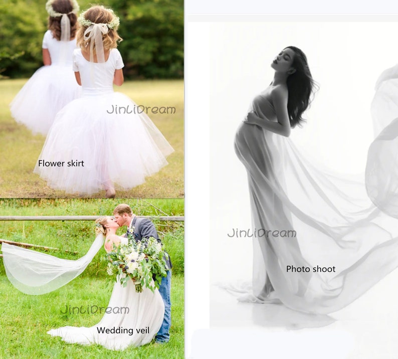 5 feet wide soft tulle fabric for hand make wedding dress bridesmaid dress ,wedding decoration,mesh tulle fabric zdjęcie 9