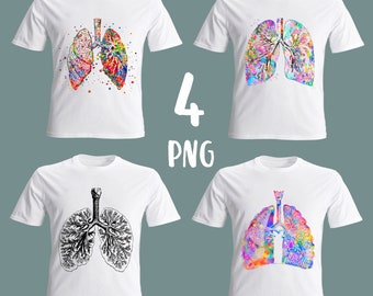 4 Lungs Anatomy PNG Clipart Medical Art Respiratory System Anatomical Lungs Internal Organ Painting Surgeon Gift Doctor Gift Nurse Gift