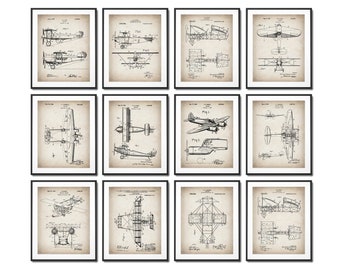Flugzeug Patent Drucke: Luftfahrt Kunst, Pilot Geschenk, Jungen Zimmer Dekor