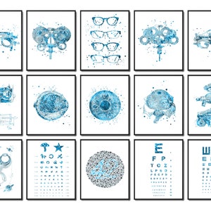 15 Eye Anatomy Prints Optometry Art Medical Art Optician Gift Optometrist Gift Ophthalmologist Gift Eye Clinic Wall Decor Oculist Gift