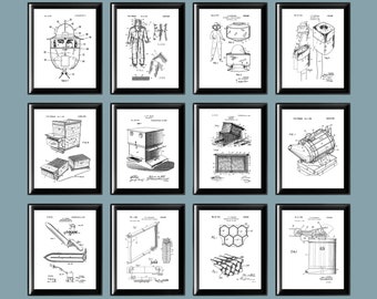 Stampe artistiche di brevetti per l'apicoltura: collezione di progetti di apicoltori (download digitale)