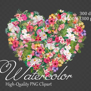 Flower Heart Clipart Floral Heart PNG Valentines Day Bouquet Clipart ...