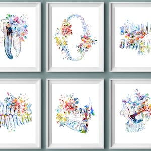 6 Watercolor Dental Art Tooth Anatomy Dentistry Artwork Dentist Gift Dental Clinic Wall Art Medical Decor Orthodontist Office Art Hygienist