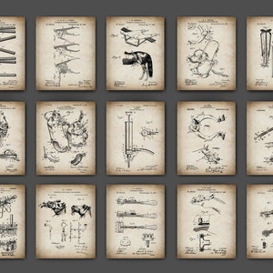 15 brevets vétérinaires vintage art médecine vétérinaire plan d&#39;instruments vétérinaires schéma d&#39;inventions médecin vétérinaire cadeau décoration de clinique vétérinaire