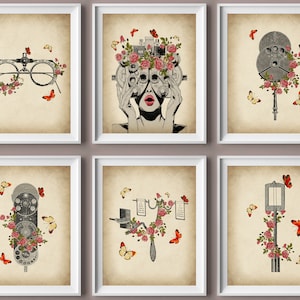 6 Vintage Optometry Tools Art Ophthalmology Art Doctor Instrument Decor Optometrist Gift Ophthalmic Clinic Wall Art Refractor Art Optometer