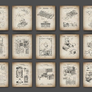 15 Senior Gift IT Tech Patent Art First Computer Patent Poster Programmer Office Gift IT Office Decor Technician Gift Computer Expert Gift