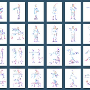 24 Basic Fitness Exercises Art Sports Artwork Workout Exercises Art Bodybuilding Art Home Gym Decor Fitness Center Decor Trainer Gift
