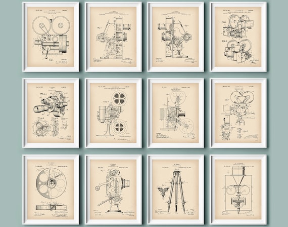 12 Movie Camera Blueprints Cinema Art Camera Patent - Etsy