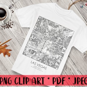 Las Vegas Stadt Karte mit geographischen Koordinaten PNG Clipart US City Poster Map Of Every Street Print PNG Sublimation Traveler Geschenk