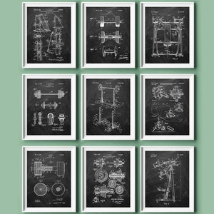 Weightlifting Patent Art Prints: Dumbbell Blueprint, Gym Decor (Digital Download)