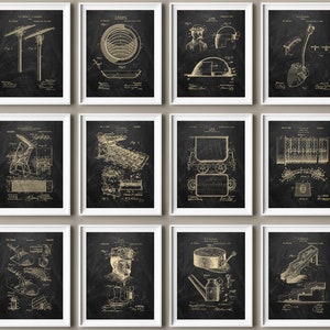 12 Miner Gift Gold Mining Equipment Blueprint Klondike Art Gold Rush Art Prospector Gift Office Wall Decor Home Wall Art