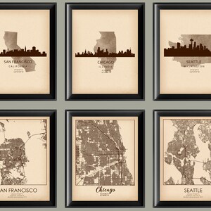 City Map Kunst - Chicago Art Map Stadtplan Chicago Art Capeau Art Map Stadtplan San Francisco Art Art Map Map - Geschenk für Sie - Geschenk zum Geburtstag