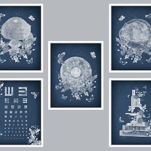 5 Optiker Geschenk, Optiker Raumdekor, Augenheilkunde Kunst, Optometrie Wanddekor, Optiker Shop Wandkunst, Medizinische Kunstwerke, Augenarzt Dekor