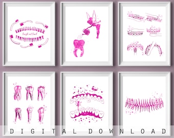 Dental Art Prints Set: Tooth Anatomy, Tooth Fairy (Digital Download)
