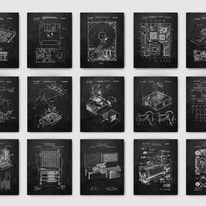 15 Computer Patent Art CPU Blueprint PC Art Vintage Laptop Scheme Art Programmer Gift IT Specialist Gift Office Wall Decor