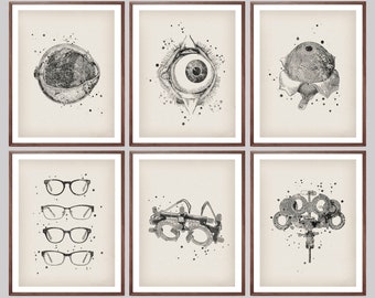 Vintage Augen Anatomisch Kunstdrucke: Optometrie Klinik Dekor (Digitaler Download)