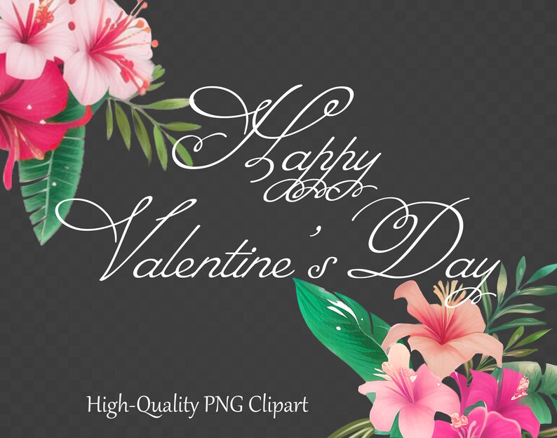 Flower Heart Clipart Floral Heart PNG Valentines Day Bouquet - Etsy