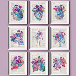 9 Human Anatomy and Physiology Artwork Dictionary Art Floral Medicine ...