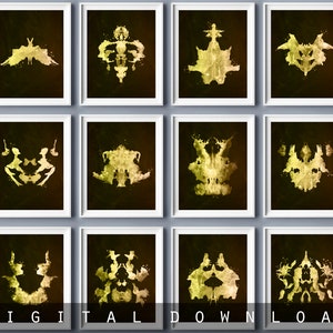 Rorschach Test Art Set Rorschach Blot Cards Testing System Art Medical Artwork Psychologist Gift Scientist Gift Psychiatrist Room Decor