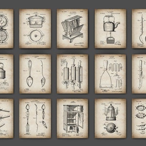 15 Vintage Kitchen Patent Posters Cooking Blueprint Kitchen Wall Decor Baker Gift Cook Gift Chef Gift Kitchen Applience Inventions Wall Art
