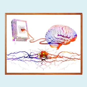 Watercolor Brain Art Print: Neurology Gift (Digital Download)