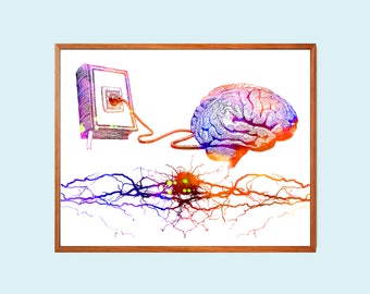 Watercolor Brain Art Print: Neurology Gift (Digital Download)