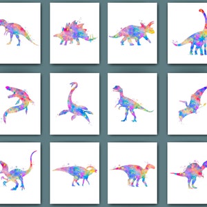 Dinosaur Velociraptor Watercolor Print, Dinosaur Poster, Dinosaur Wall  Decor, Kids Room Art, Nursery Printable, Dinosaur Lover Gift