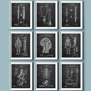 Medical Patent Art Prints: Doctor Blueprint Inventions (11x14)
