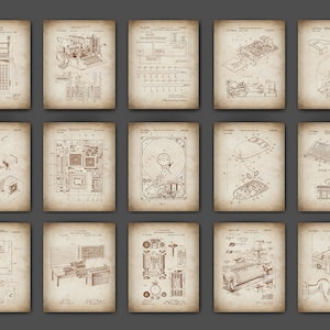 15 Vintage First Computer Blueprint Art Computer Patent Decor Computer Hardware Poster IT Tech Artwork Technician Gift Programmer Gift