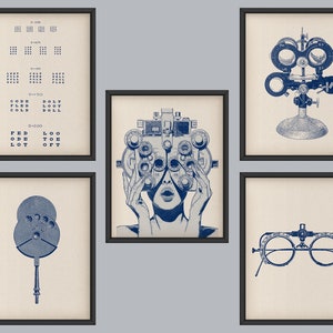 5 Optometric Physician Gift Ocylist Gift Optometry Art Ophthalmology Poster Optometrist Office Art Medical Art Eye Clinic Decor Optic Shop