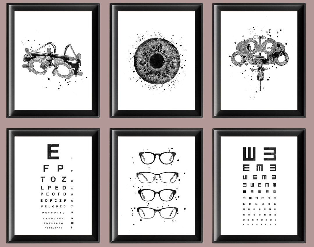 6 Optometrist Office Art Ophthalmology Art Medical Art Optician Gift ...
