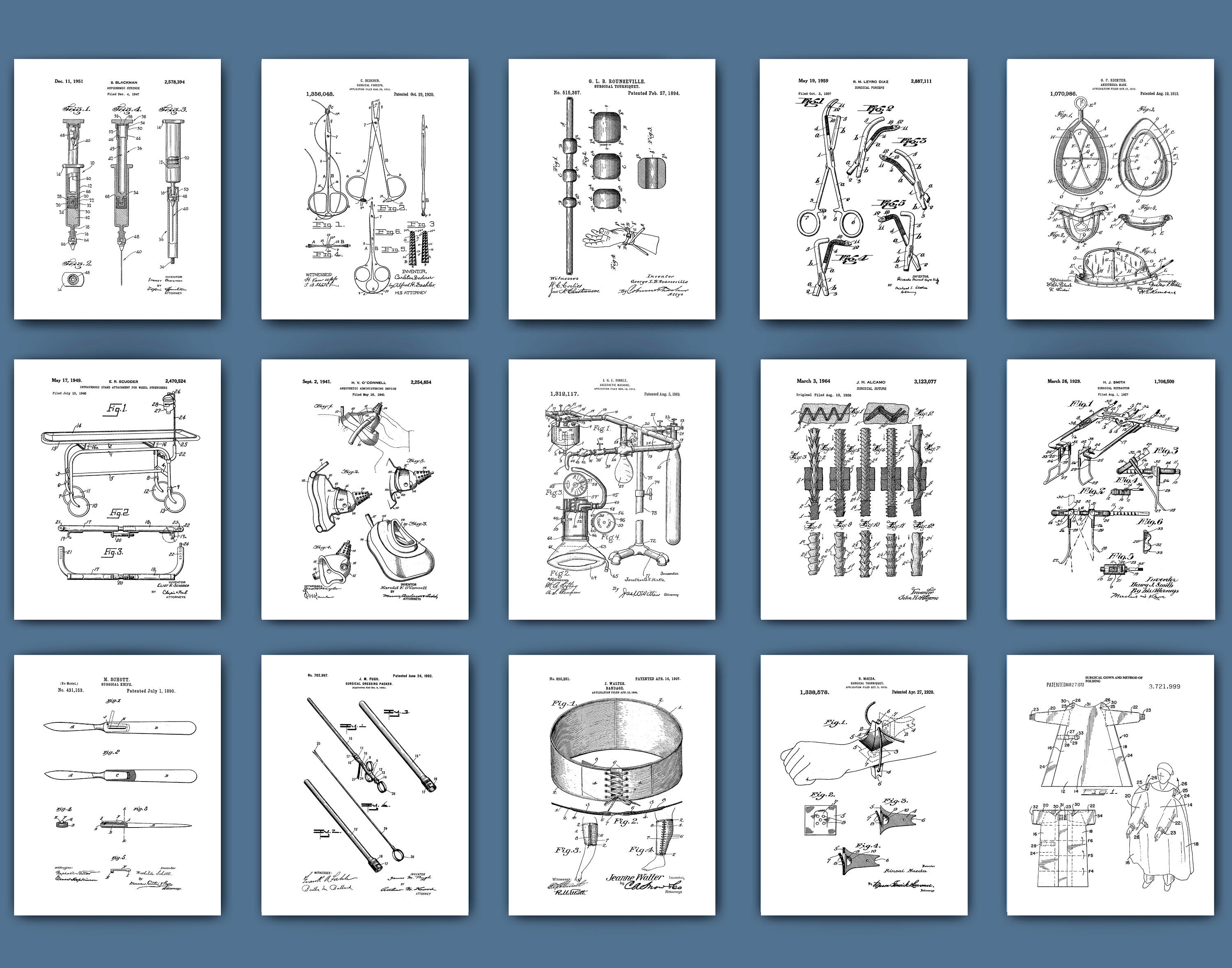 Medical Patent Art Prints: Doctor & Surgeon Gift, Clinic Wall