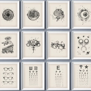 12 Ophthalmic Art Human Eye Anatomy Poster Optometrist Gift Ophthalmologist Gift Vision Art Medical Artwork Ophthalmic Clinic Decor