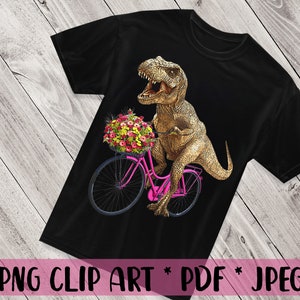 Radfahrer Geschenk Dinosaurier Liebhaber Geschenk Tyrannosaurus Rex Clipart Dinosaurier auf Fahrrad Clipart Ryder Clipart Trex Clipart Dinosaur Desing Sublimation