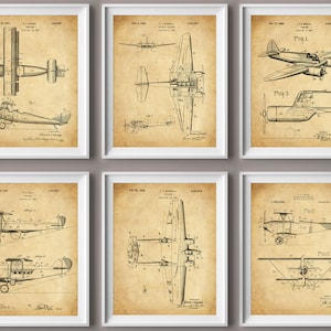 Brevetti d&#39;arte d&#39;epoca dell&#39;aeronautica militare, stampa di brevetti di aeroplani, poster di aerei a elica, arte aeronautica, progetto di aeroplani, decorazioni per aeromobili, regalo per piloti