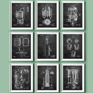 9 Whisky Making Patent Art Alcohol Distillation Blueprint Distillery Decor Whiskey Distiller Wall Art Moonshine Still Apparatus Blueprint
