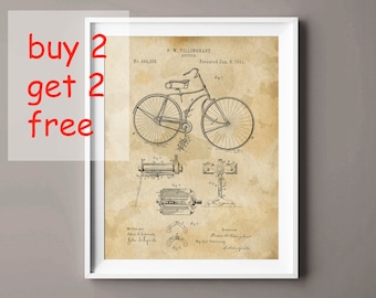Vintage Bicycle Patent Print: Retro Blueprint Wall Art (Digital Download)
