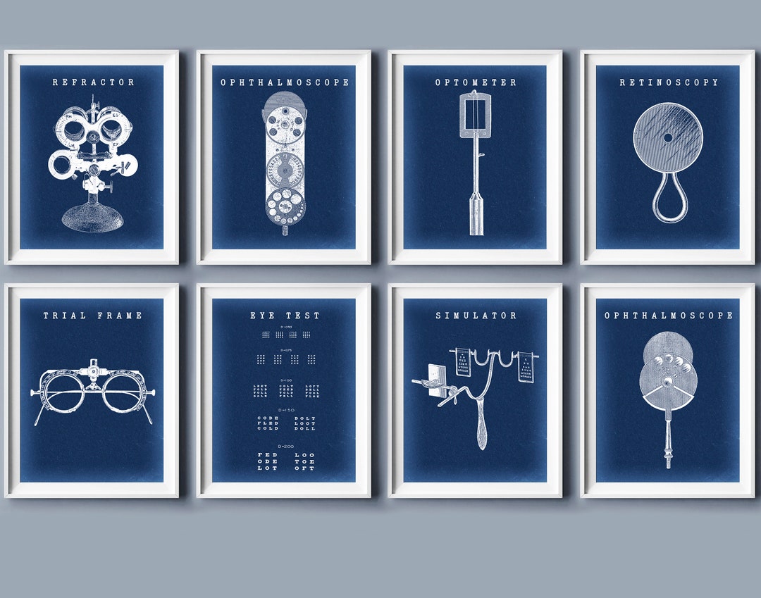 8 Optometry Wall Art, Ophthalmology Art, Optometrist Instruments Art ...