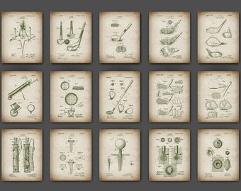 Láminas de patentes de golf vintage: regalo para golfistas, decoración para bares deportivos
